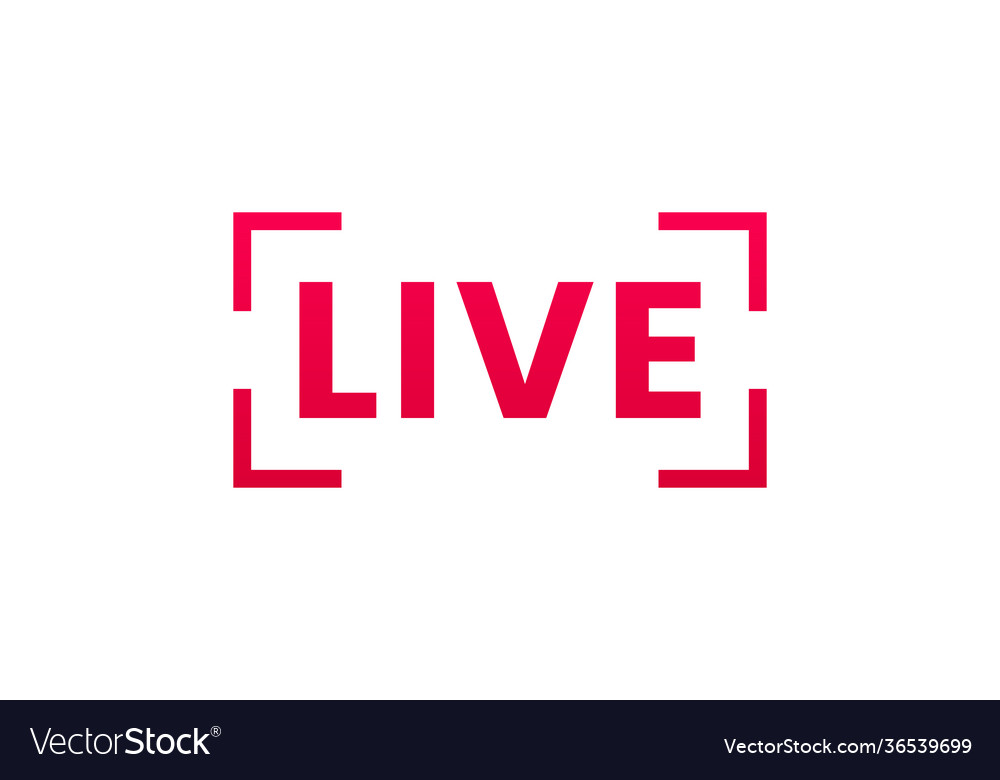 Live streaming icon button for broadcasting Vector Image