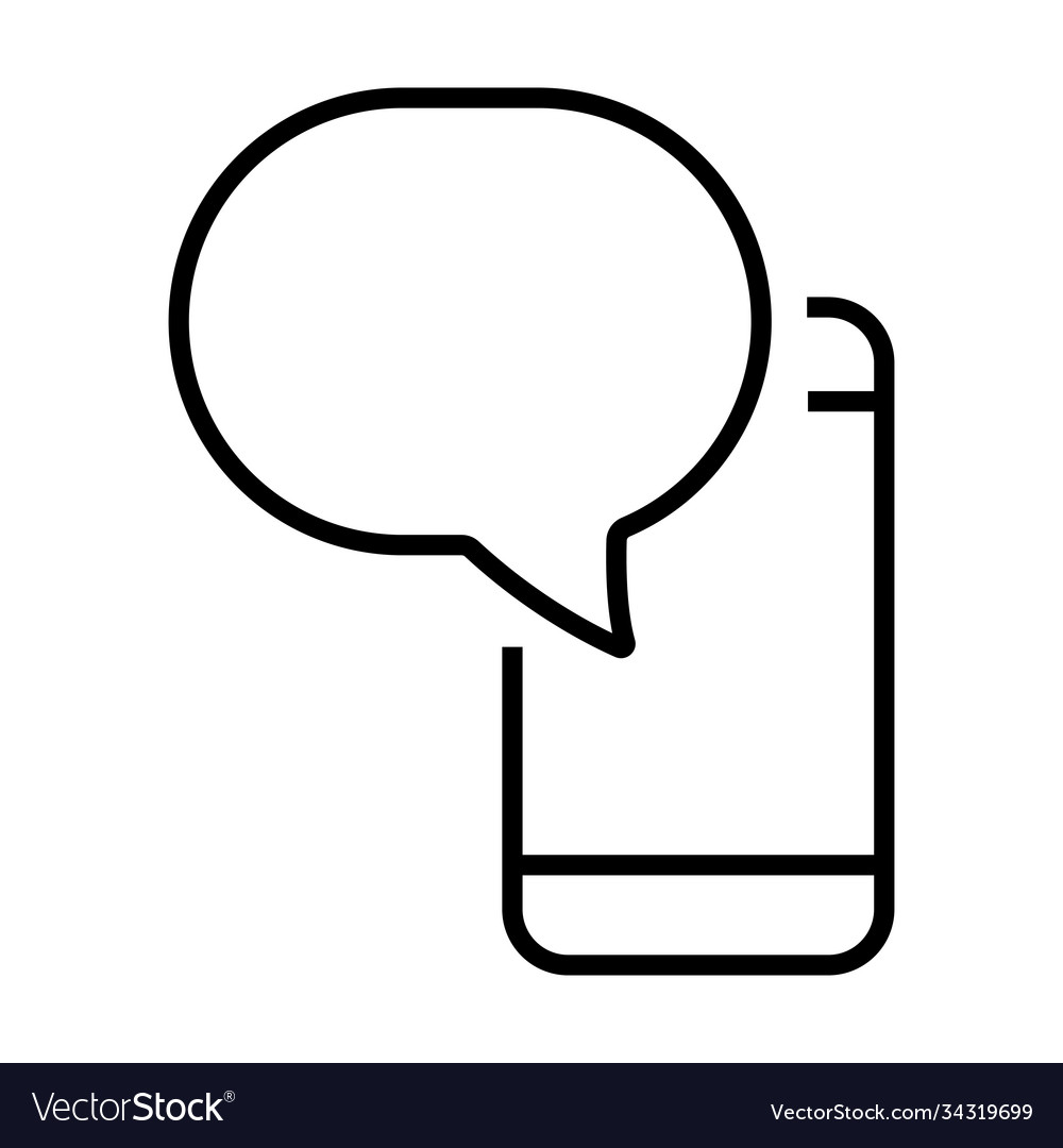 Message icon chat bubble editable stroke vector image Message icon chat bubble editable stroke