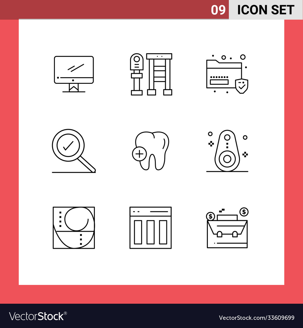 Pack 9 modern outlines signs and symbols