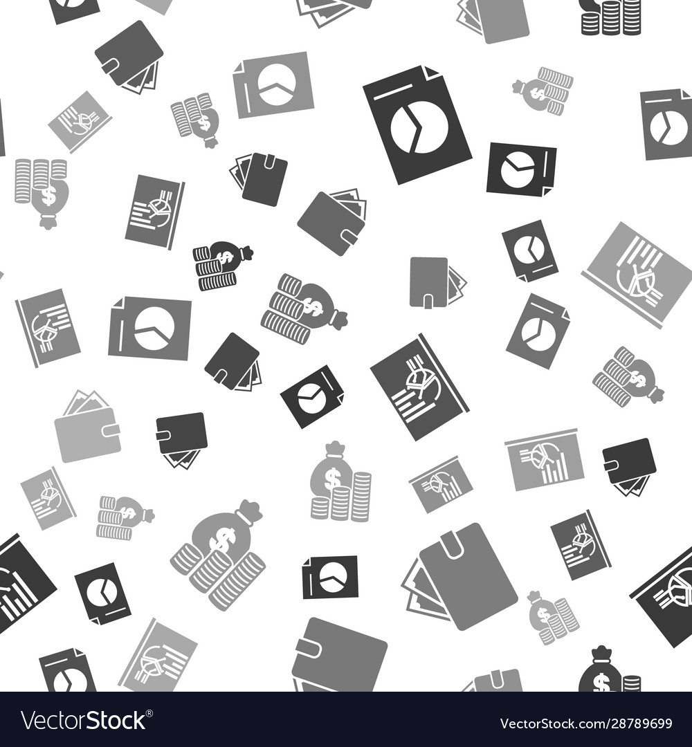 Set document with graph chart wallet stacks vector image Set document with graph chart wallet stacks