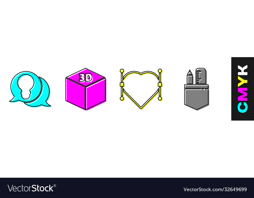 Set light bulb with concept idea isometric