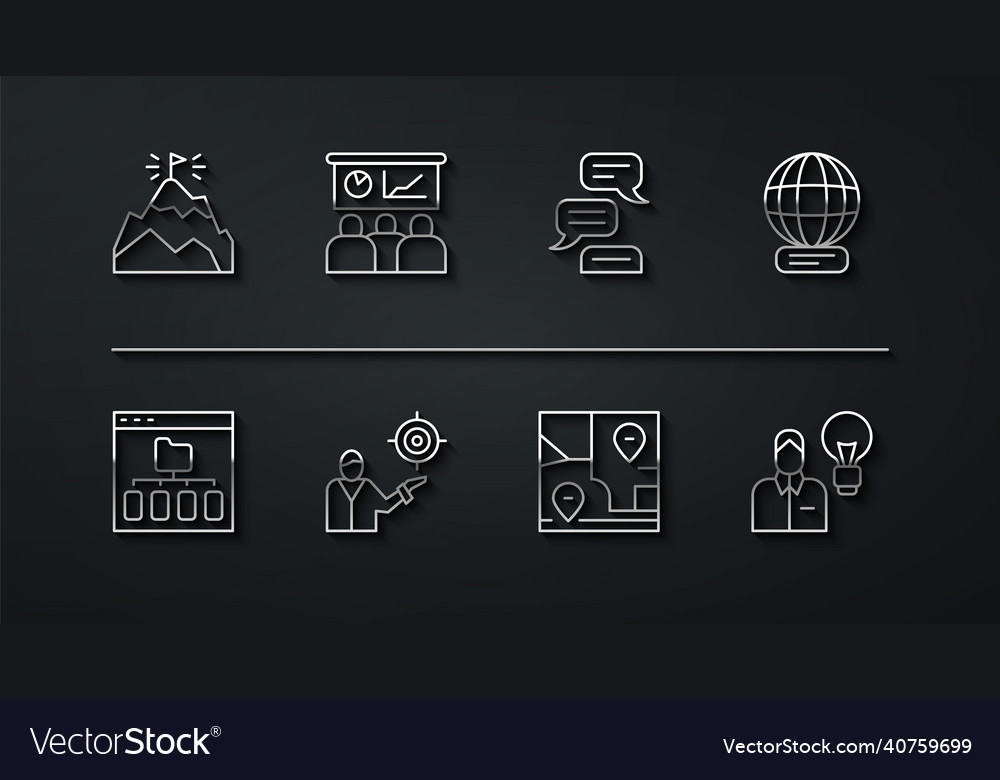 Set line mountains with flag browser files vector image Set line mountains with flag browser files