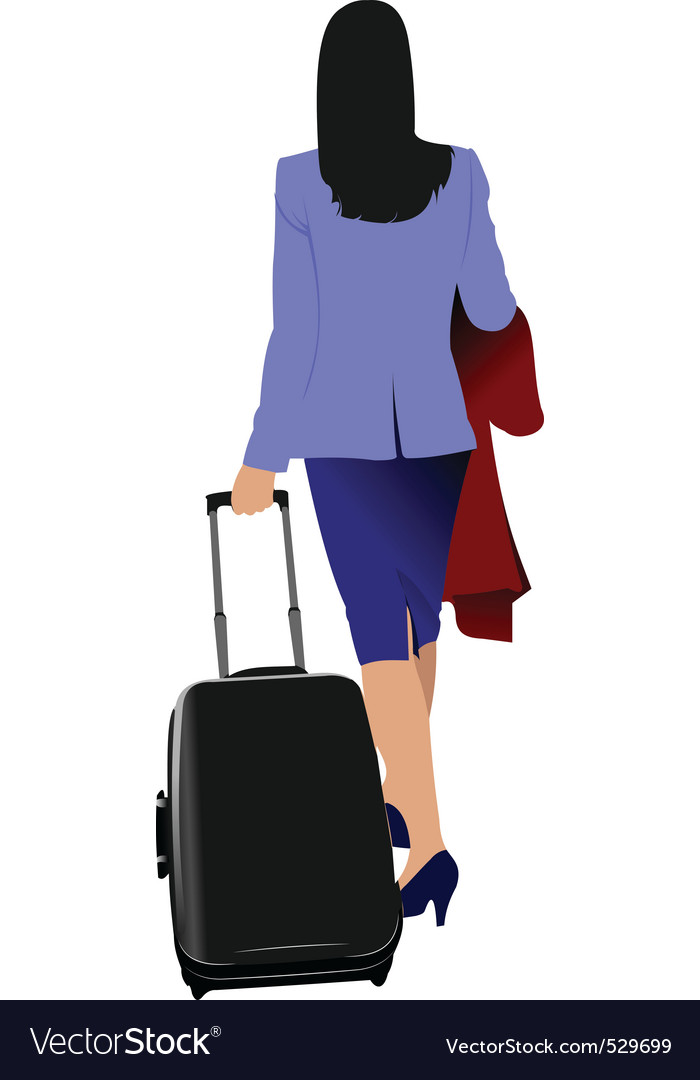 Travelling woman Royalty Free Vector Image - VectorStock