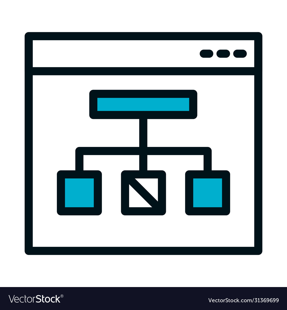 Web page with conceptual map icon half color