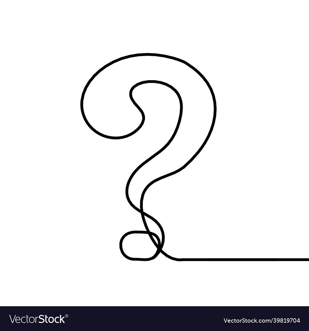 Abstract question mark continuous lines drawing