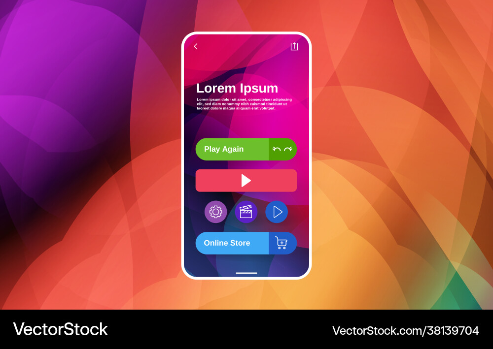 App or game interface design with smart device Vector Image