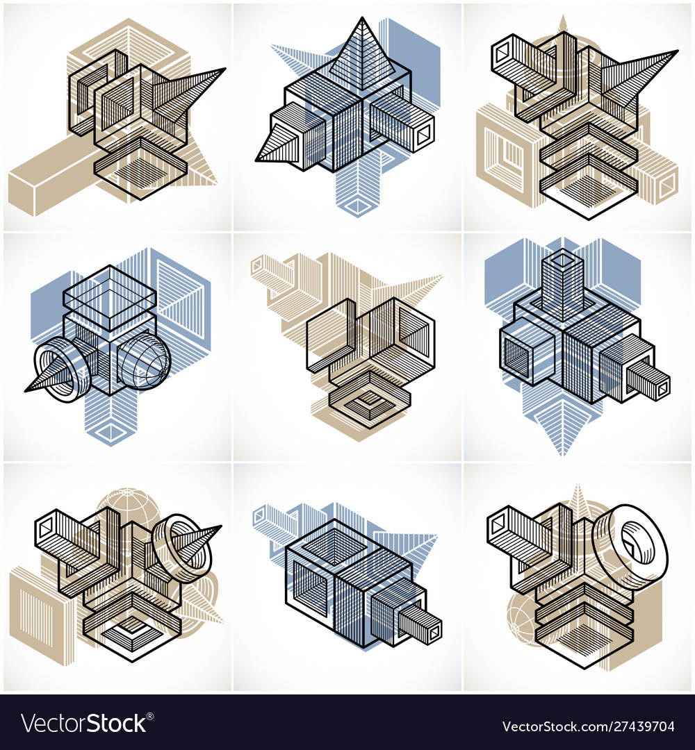 Engineering abstract geometric shapes simple set