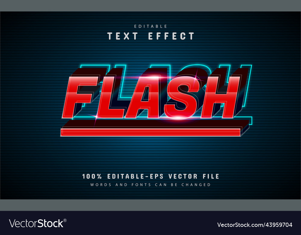 Flash text effect with red gradient vector image Flash text effect with red gradient