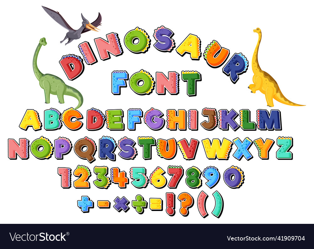 Font design for english alphabets and numbers vector image Font design for english alphabets and numbers