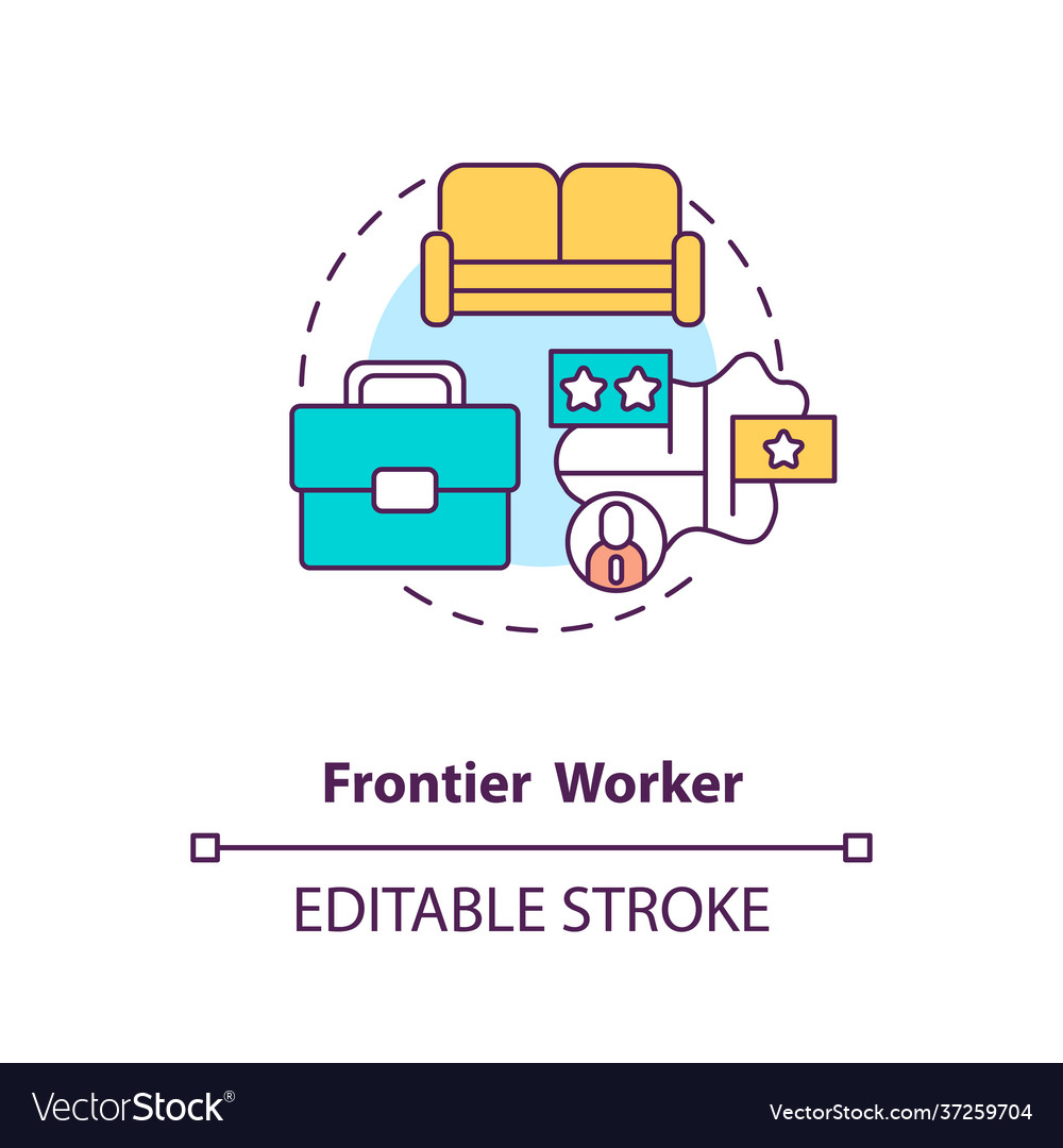 Frontaler Worker Concept Icon