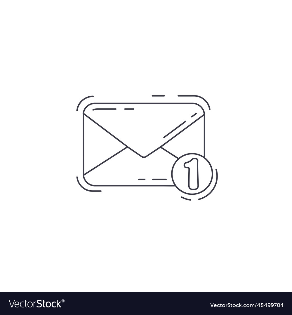 Incoming message line icon unread mail outline vector image Incoming message line icon unread mail outline