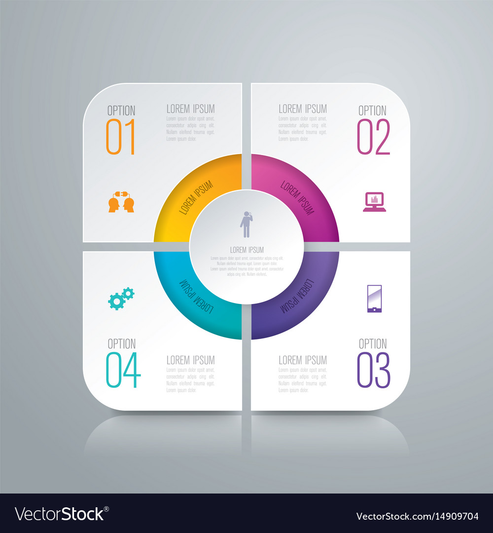 Infographics design with 4 options Royalty Free Vector Image