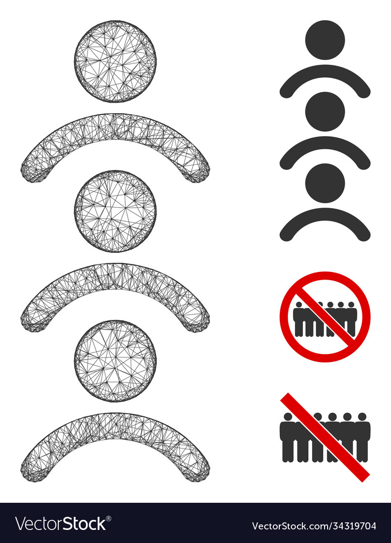 Man queue polygonal web mesh vector image Man queue polygonal web mesh