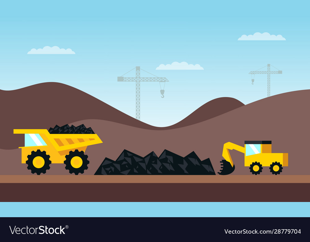 Mining industry flat composition with coal loading
