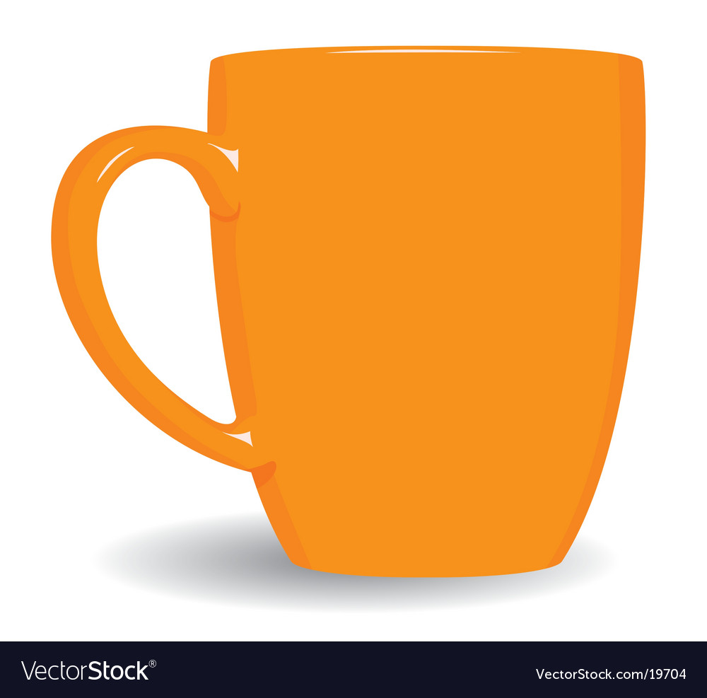 Orange mug on white background Royalty Free Vector Image