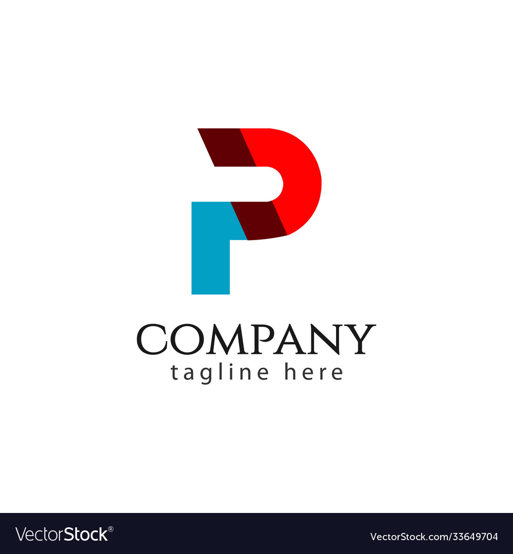 P company logo template design Royalty Free Vector Image