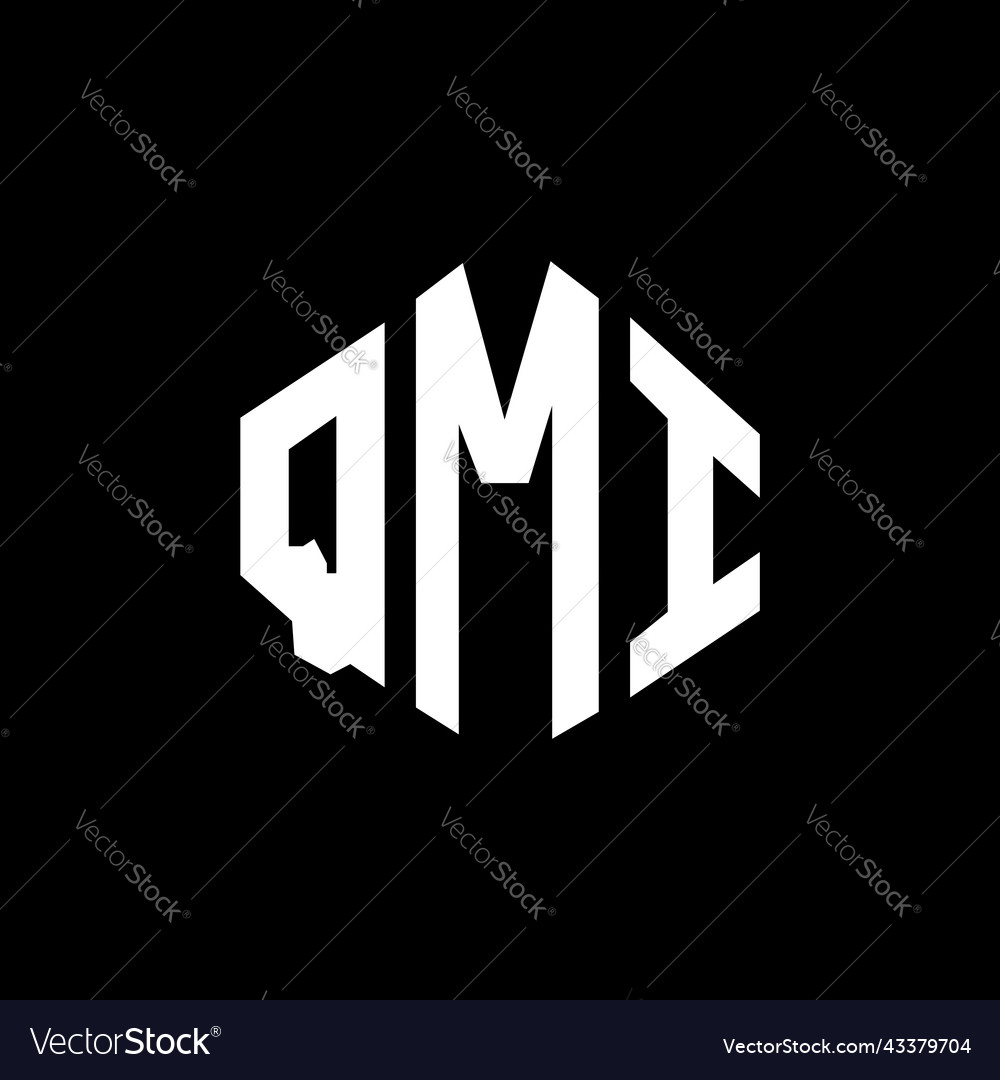 Qmi letter logo design with polygon shape