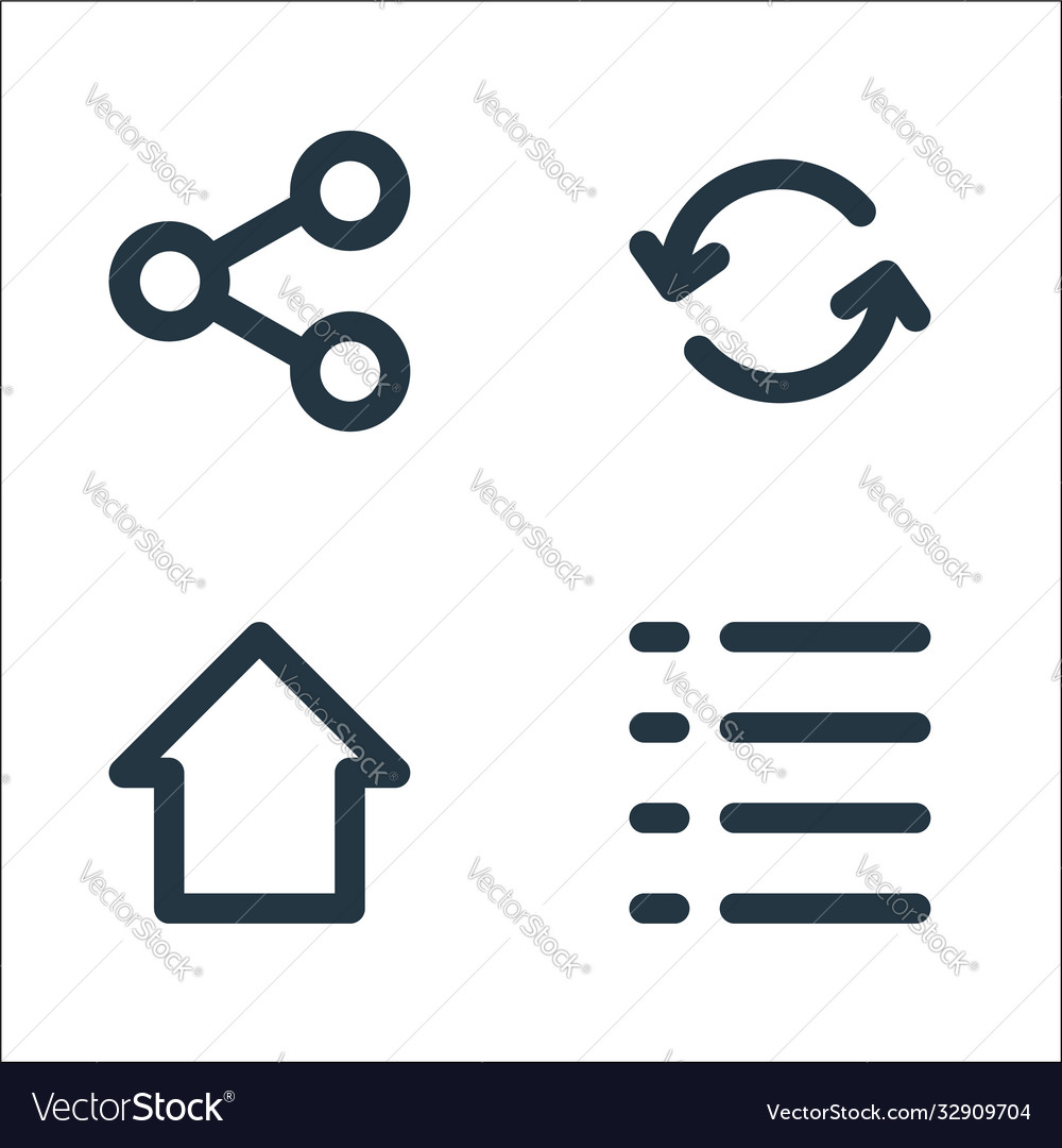 User interface line icons linear set quality vector image User interface line icons linear set quality