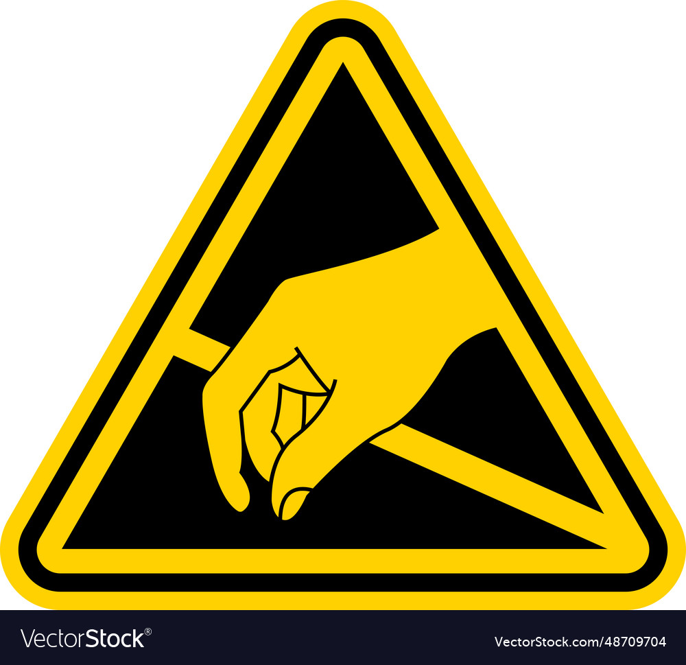 Warning sign static sensitive hazard symbol vector image Warning sign static sensitive hazard symbol