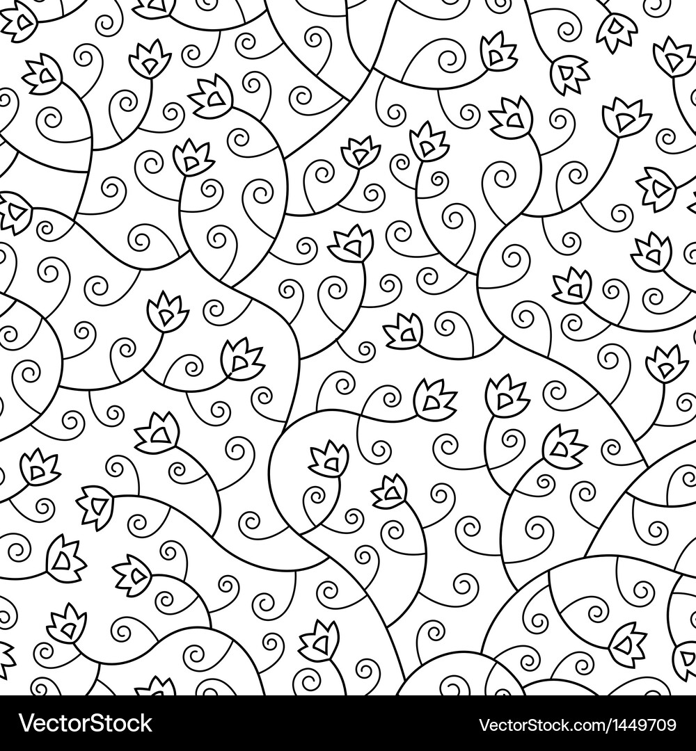 Abstract flowers seamless pattern Royalty Free Vector Image