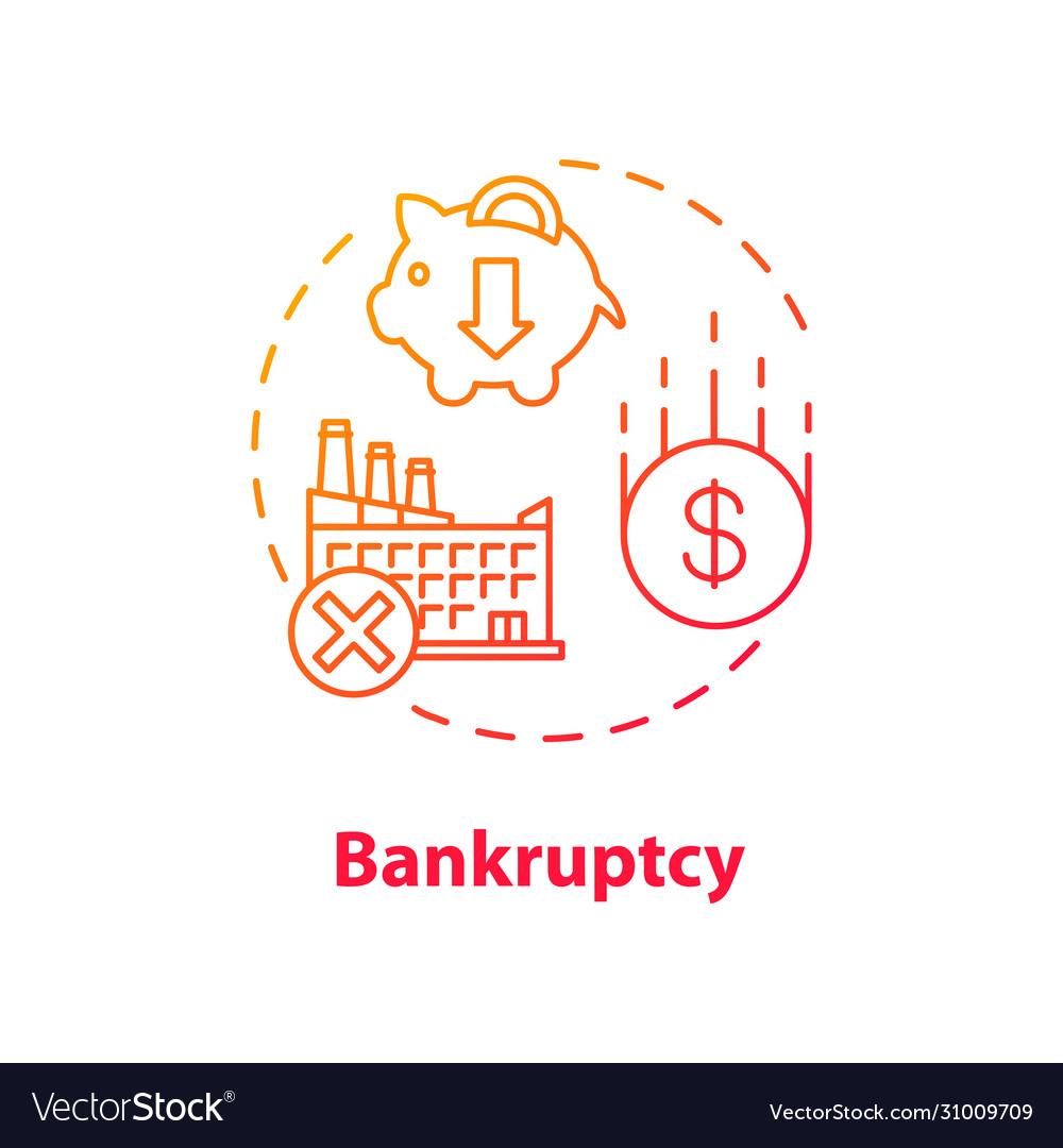 Bankruptcy Concept Icon Royalty Free Vector Image