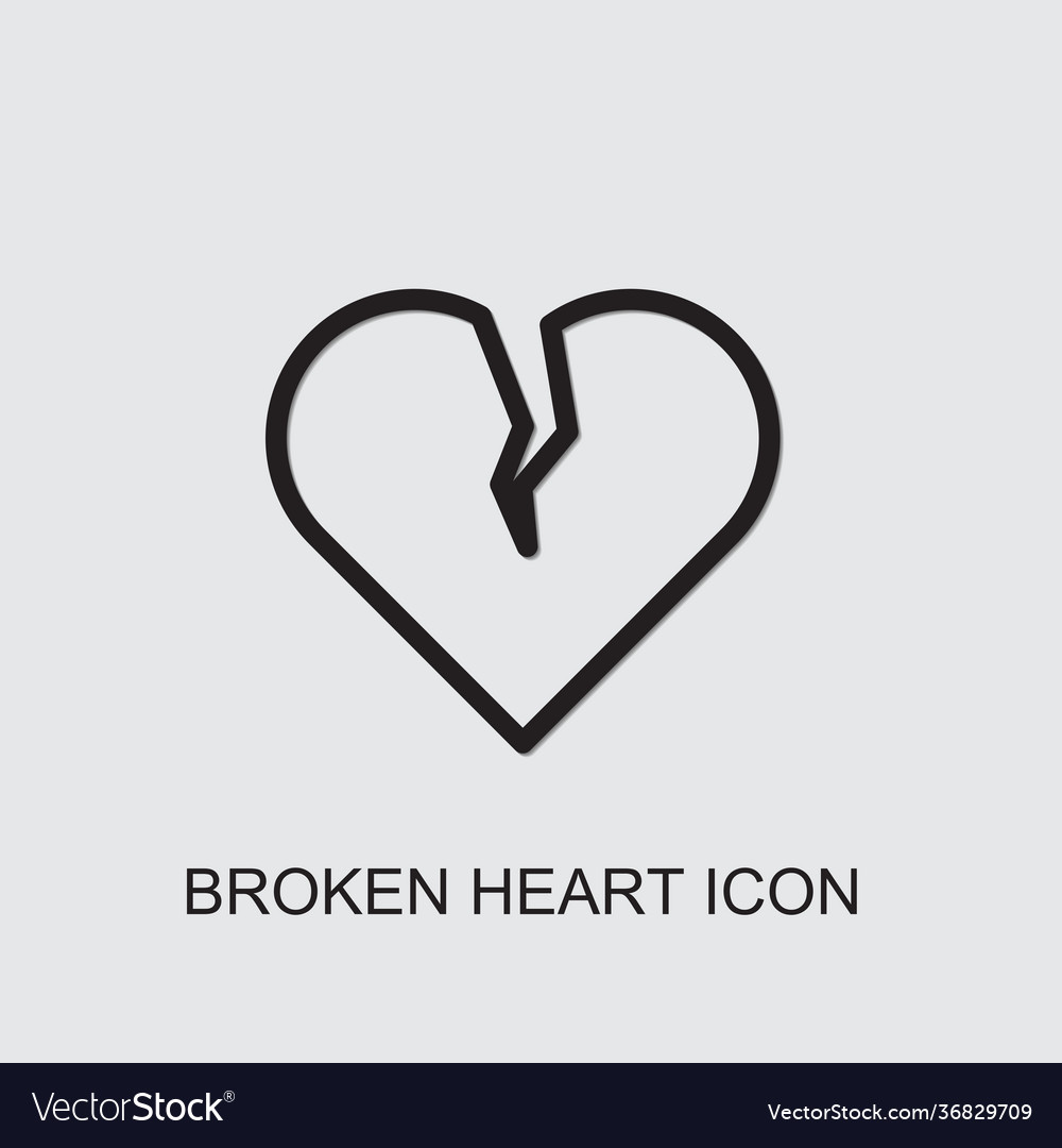 Broken heart icon Royalty Free Vector Image - VectorStock