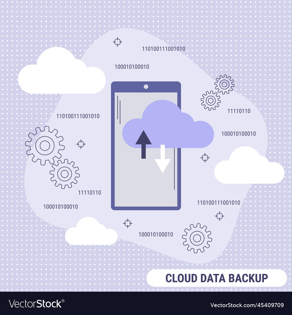 Cloud data backup concept vector image Cloud data backup concept