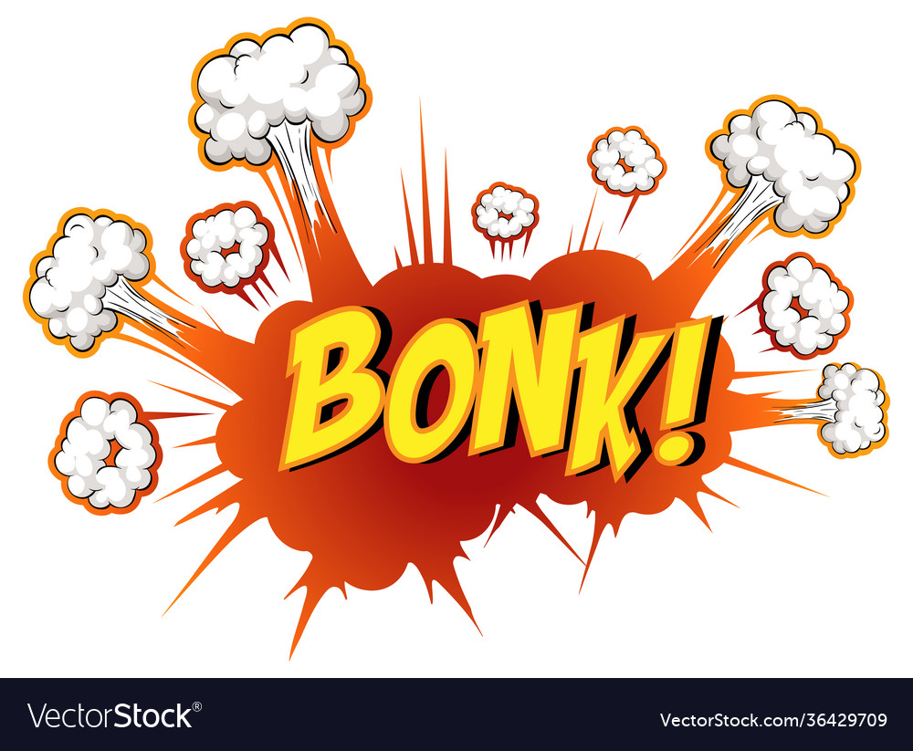 Comic speech bubble with bonk text Royalty Free Vector Image