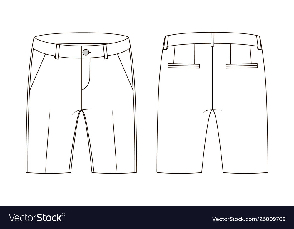 Fashion Technical Sketch Shorts In Royalty Free Vector Image Fashion Technical Sketch Shorts In Royalty Free Vector Image
