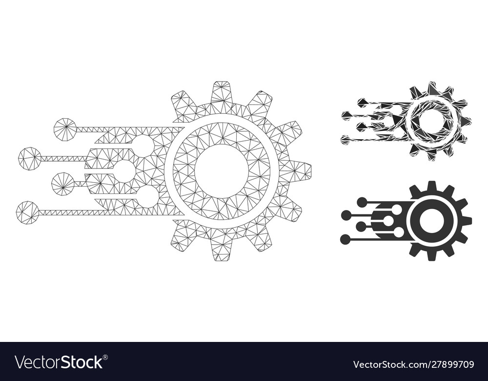 Machine learning mesh 2d model and triangle vector image Machine learning mesh 2d model and triangle