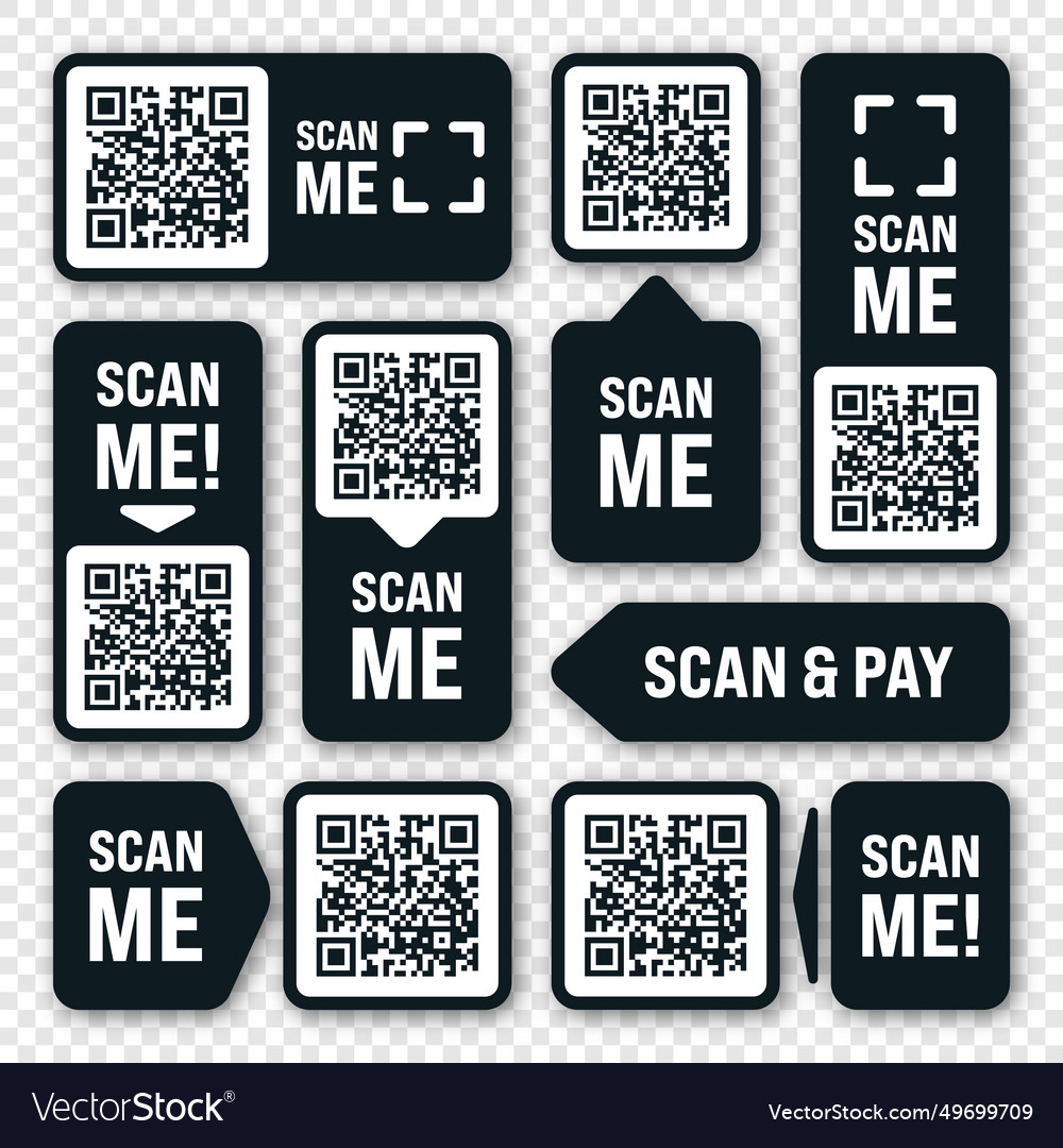 Scan me qr code sticker online payment special Vector Image