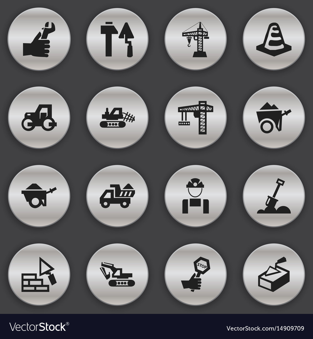 Set of 16 editable structure icons includes