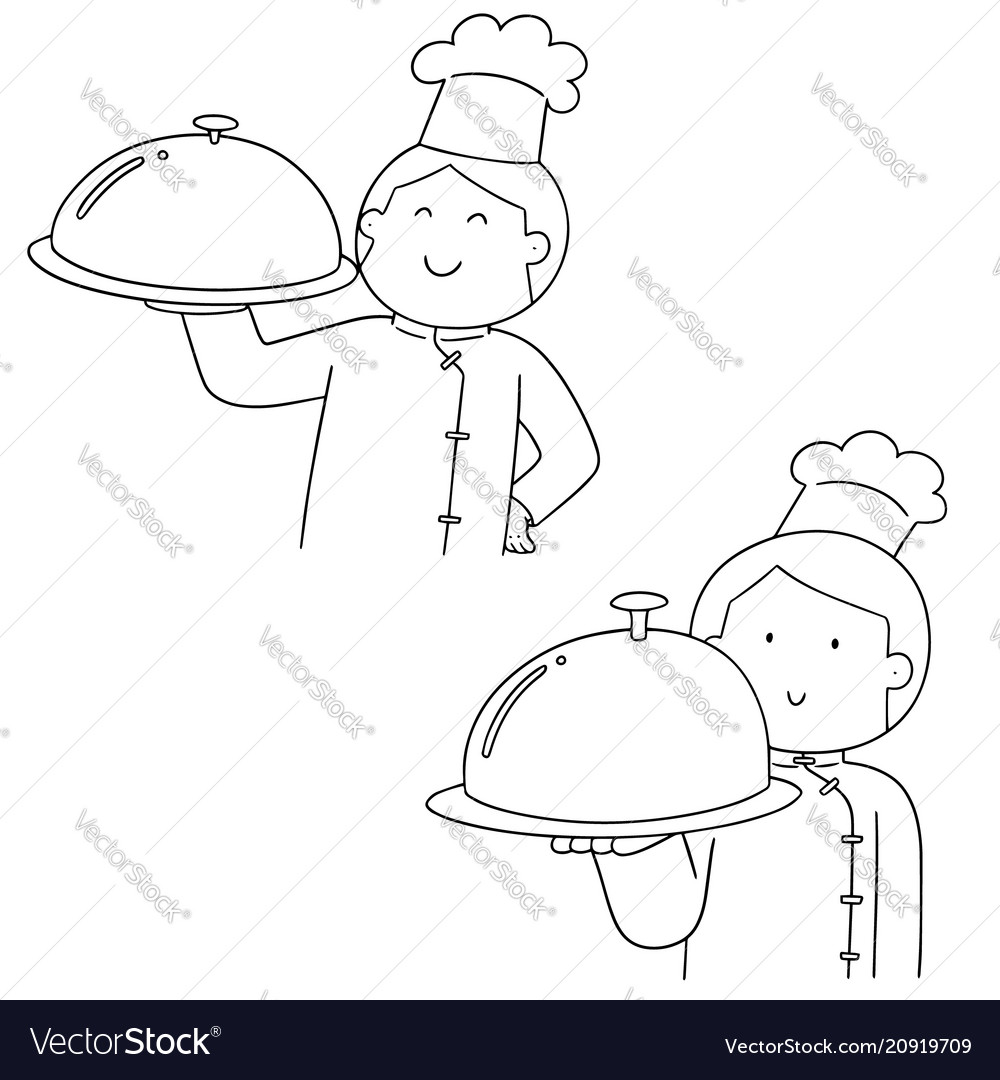 Set of chef vector image Set of chef