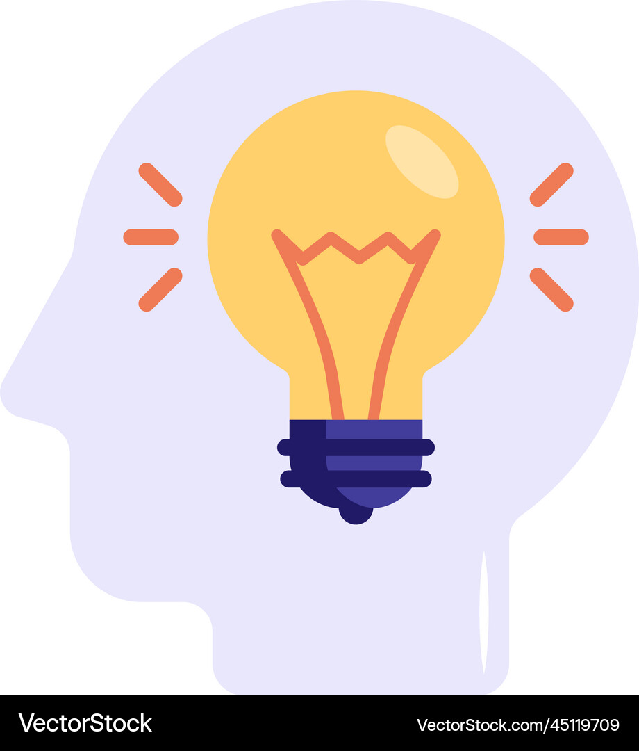 Trendy Flat Icon Of Creative Mind Royalty Free Vector Image