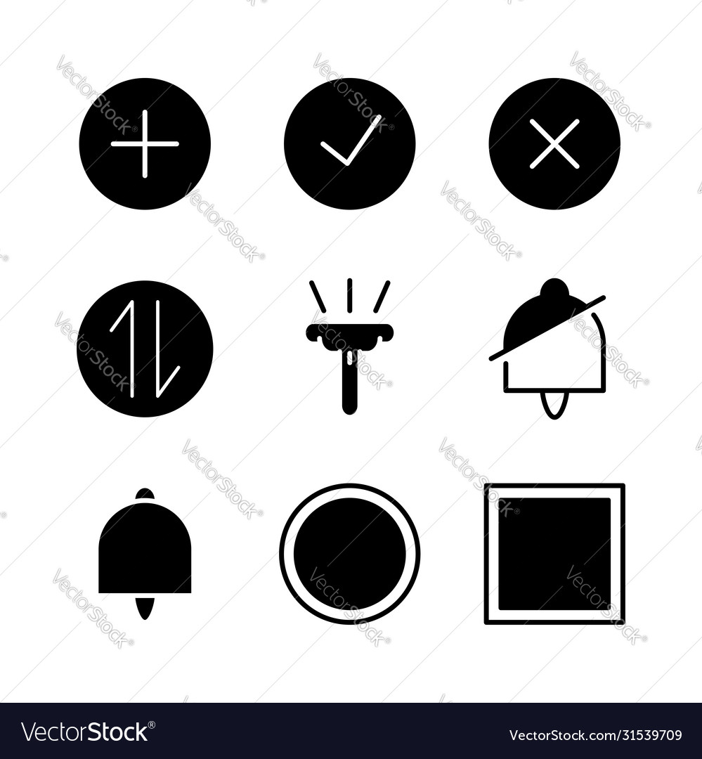 User interface outline icon set include