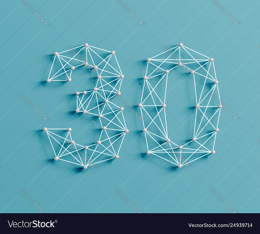 A number made pins and lines 3d realistic