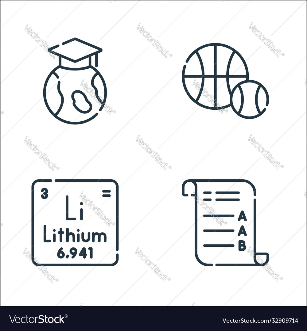 Academy line icons linear set quality