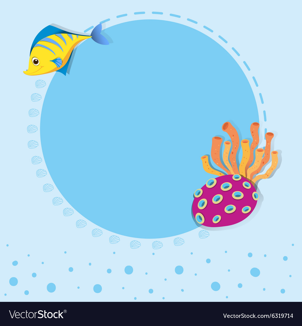 Download Border design with fish and coral reef Royalty Free Vector