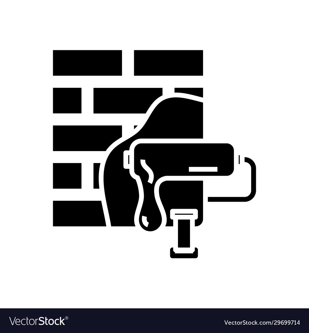 Brick walls black icon concept