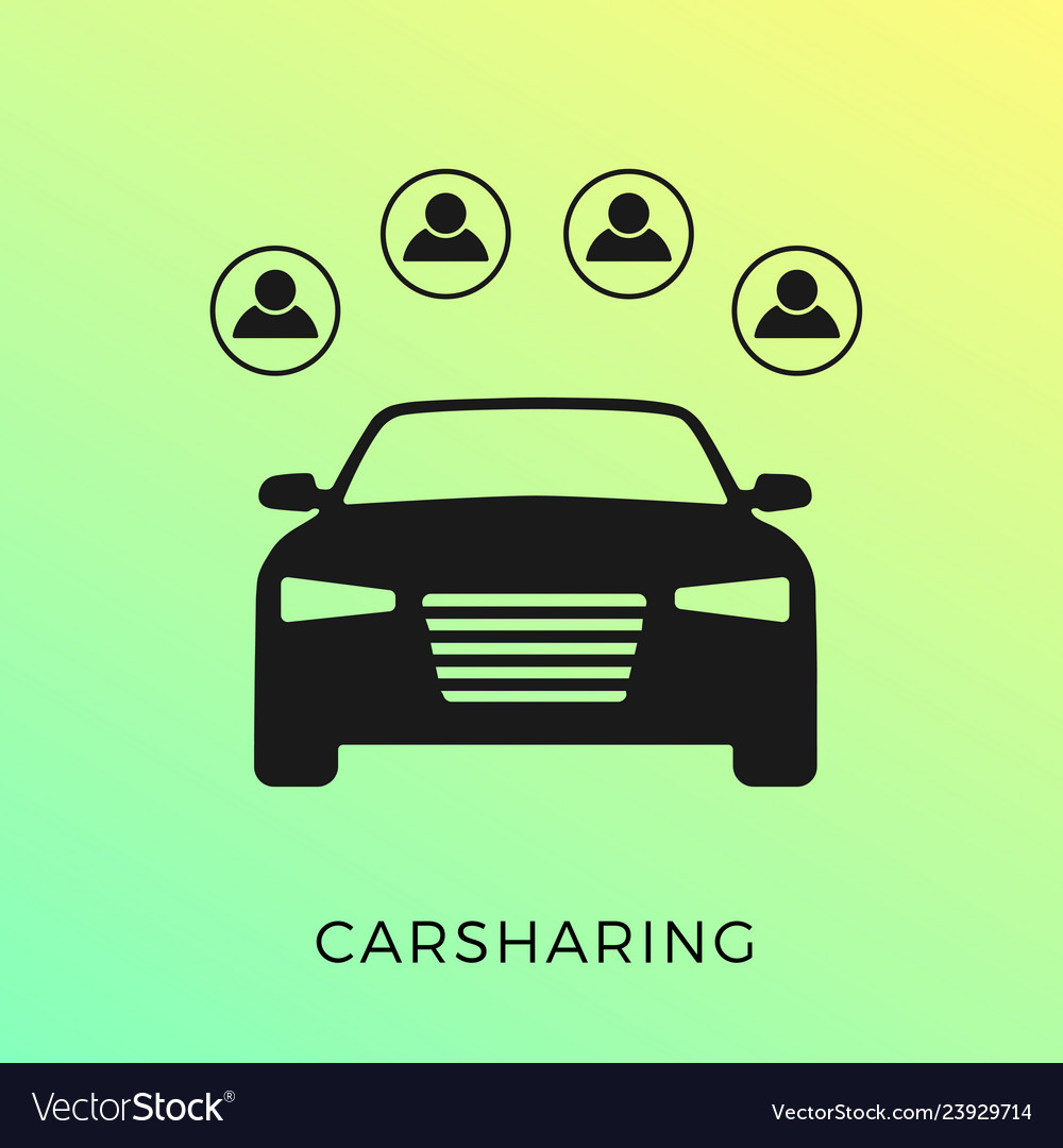 Carsharing icon car-sharing symbol flat concept