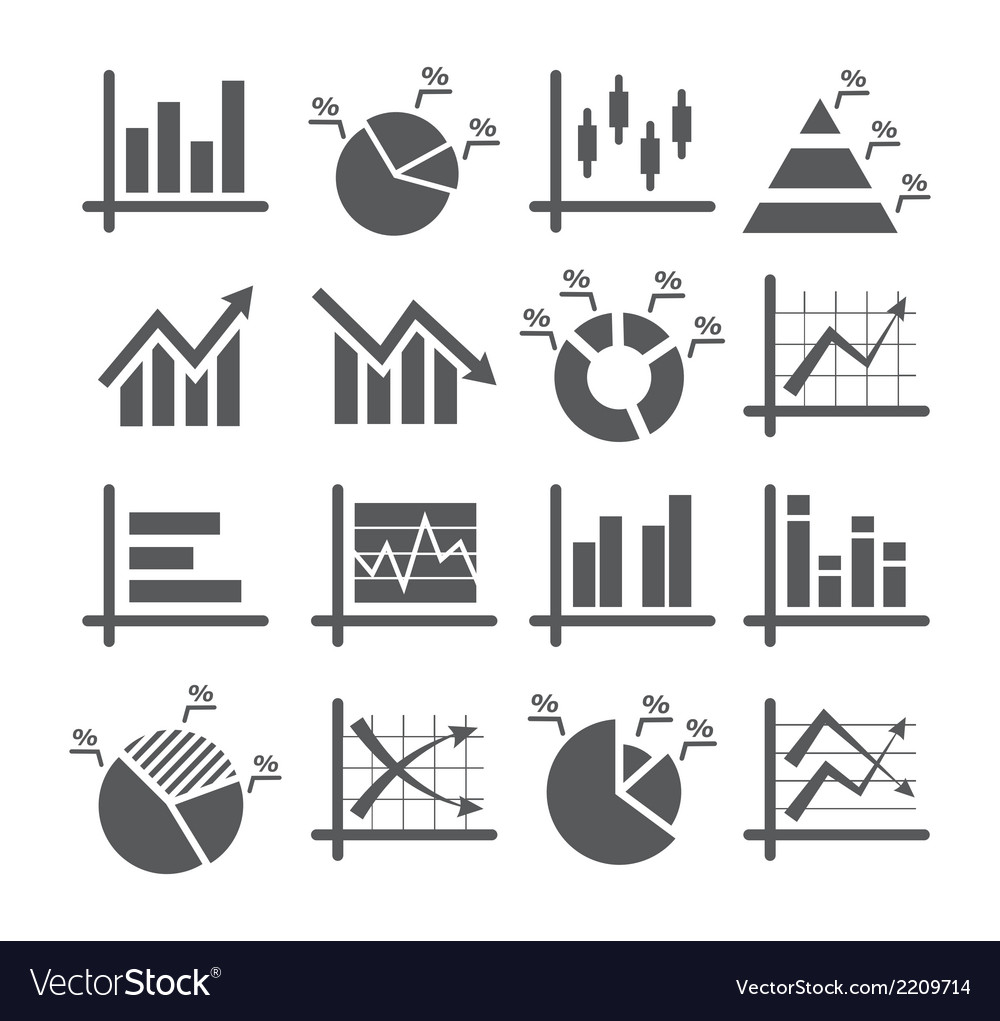 Diagram and graphs icons Royalty Free Vector Image