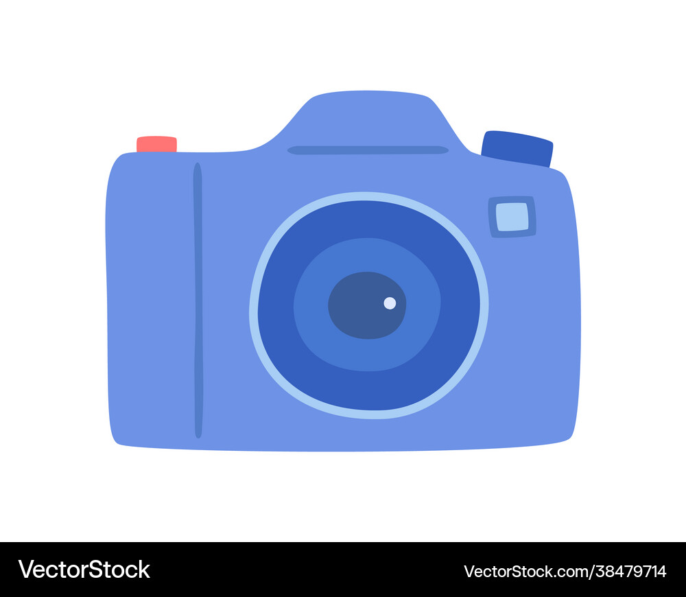 Digital camera in a hand-drawn style isolated Vector Image