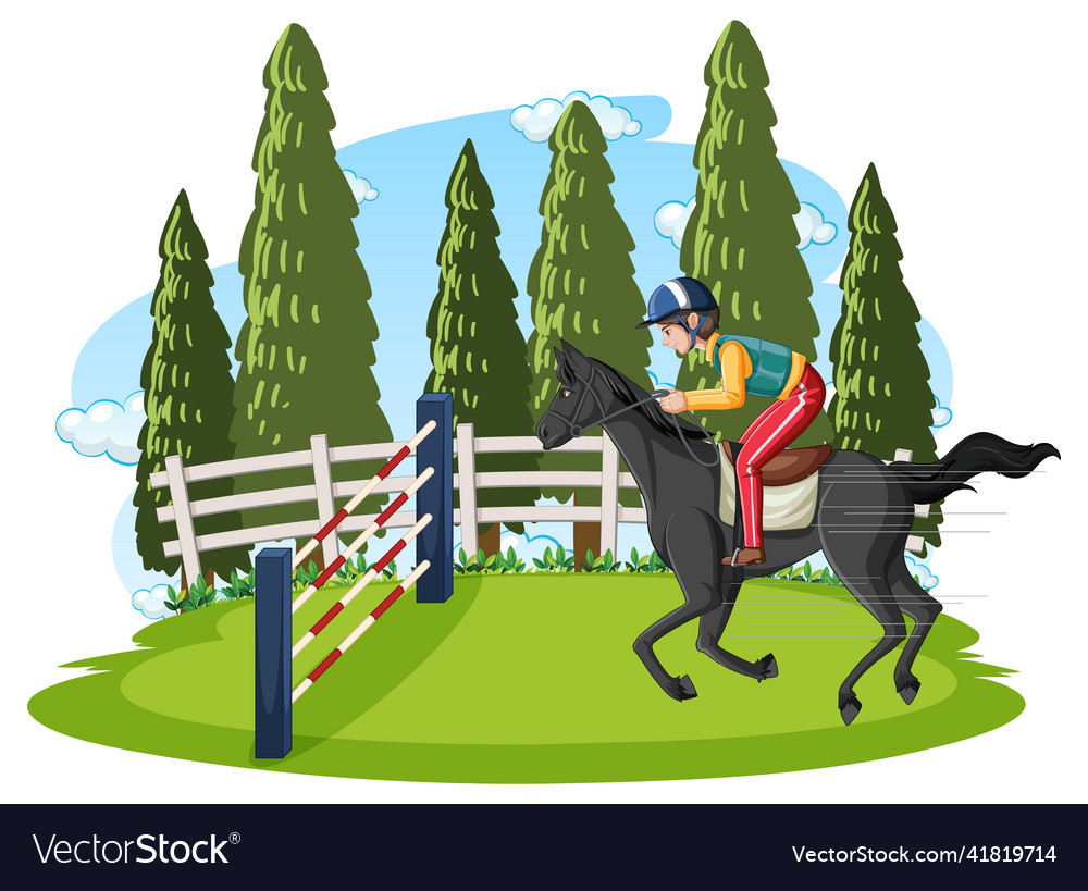 Equestrian man on horseback Royalty Free Vector Image