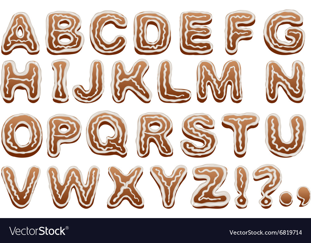 Gingerbread alphabet baking letters