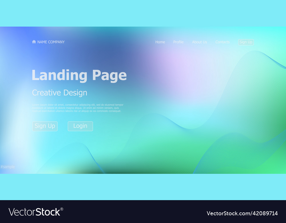 Gradient light web template landing page digital