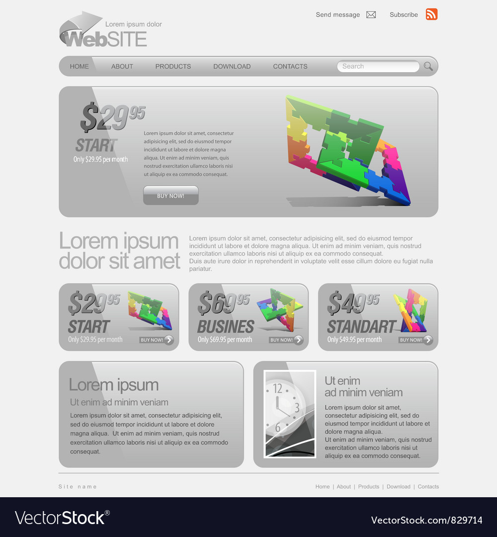 Gray Website Template 960 Grid Royalty Free Vector Image gray-website-template-960-grid-royalty-free-vector-image