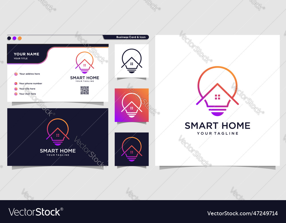 Home logo with modern smart symbol style vector image Home logo with modern smart symbol style