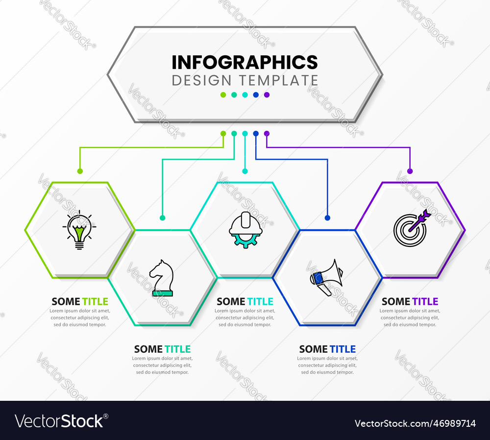 Infographic template with icons and 5 options