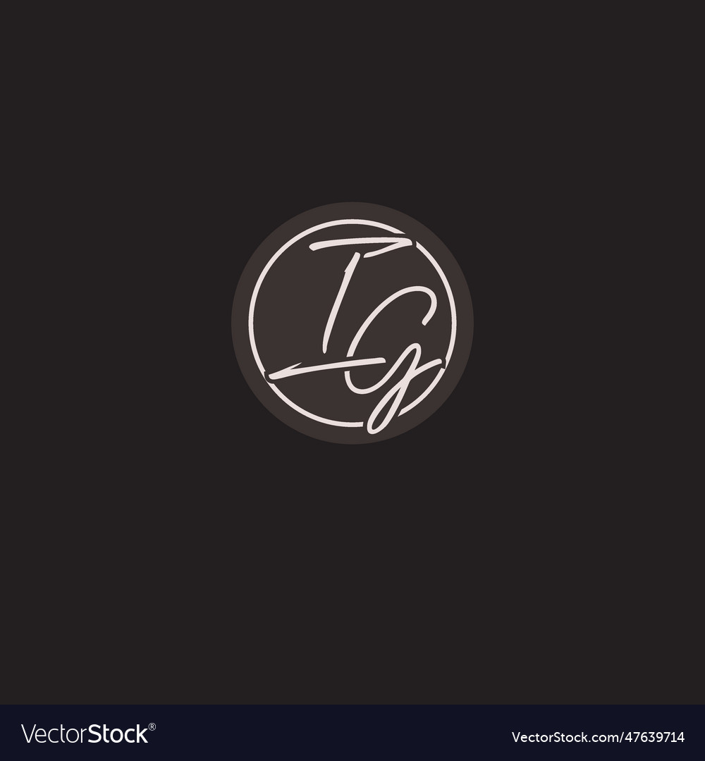 Initials ig logo monogram with simple circle line