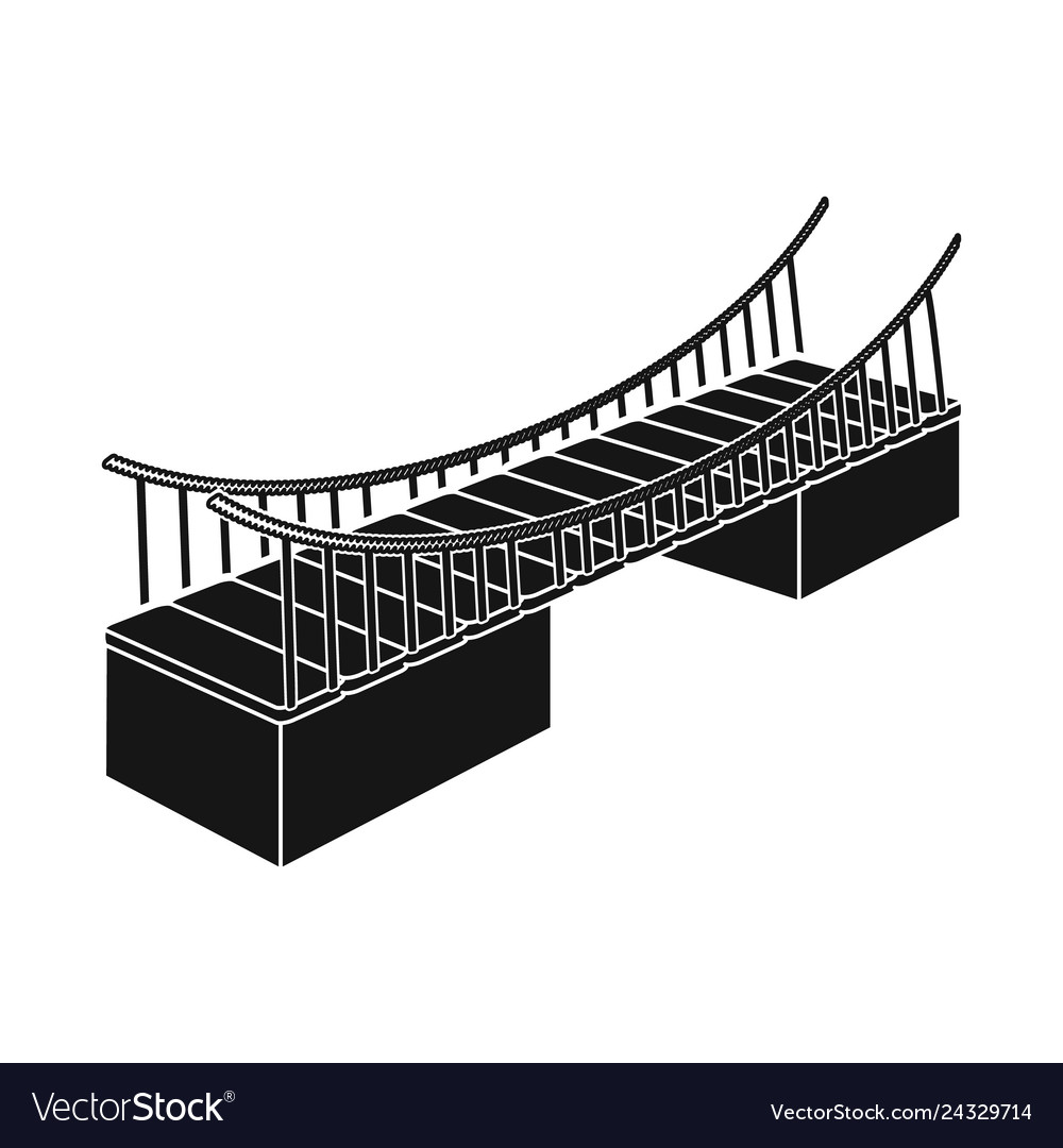 Isolated object of bridge and mounted icon set